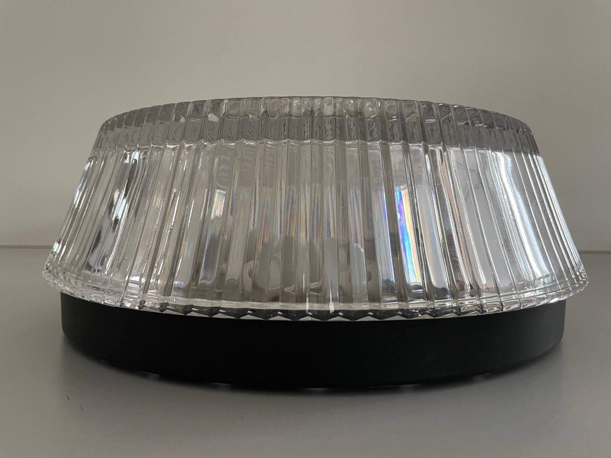 Flush mount crystal glass ceiling light from the mid-century, 1960s, Germany