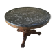 Wooden gueridon with marble, lion paw legs.
