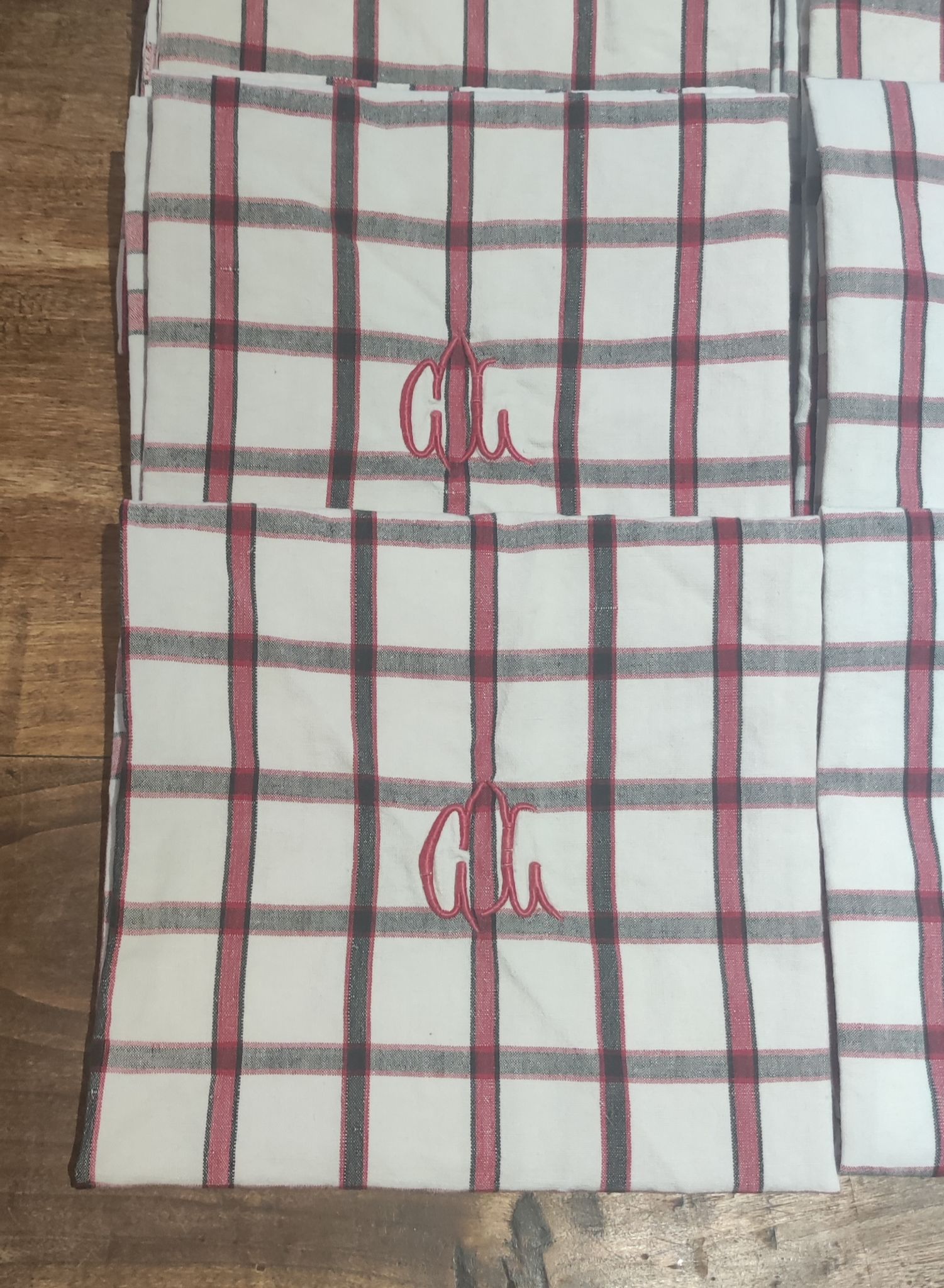 Ensemble de 12 serviettes de table vintage