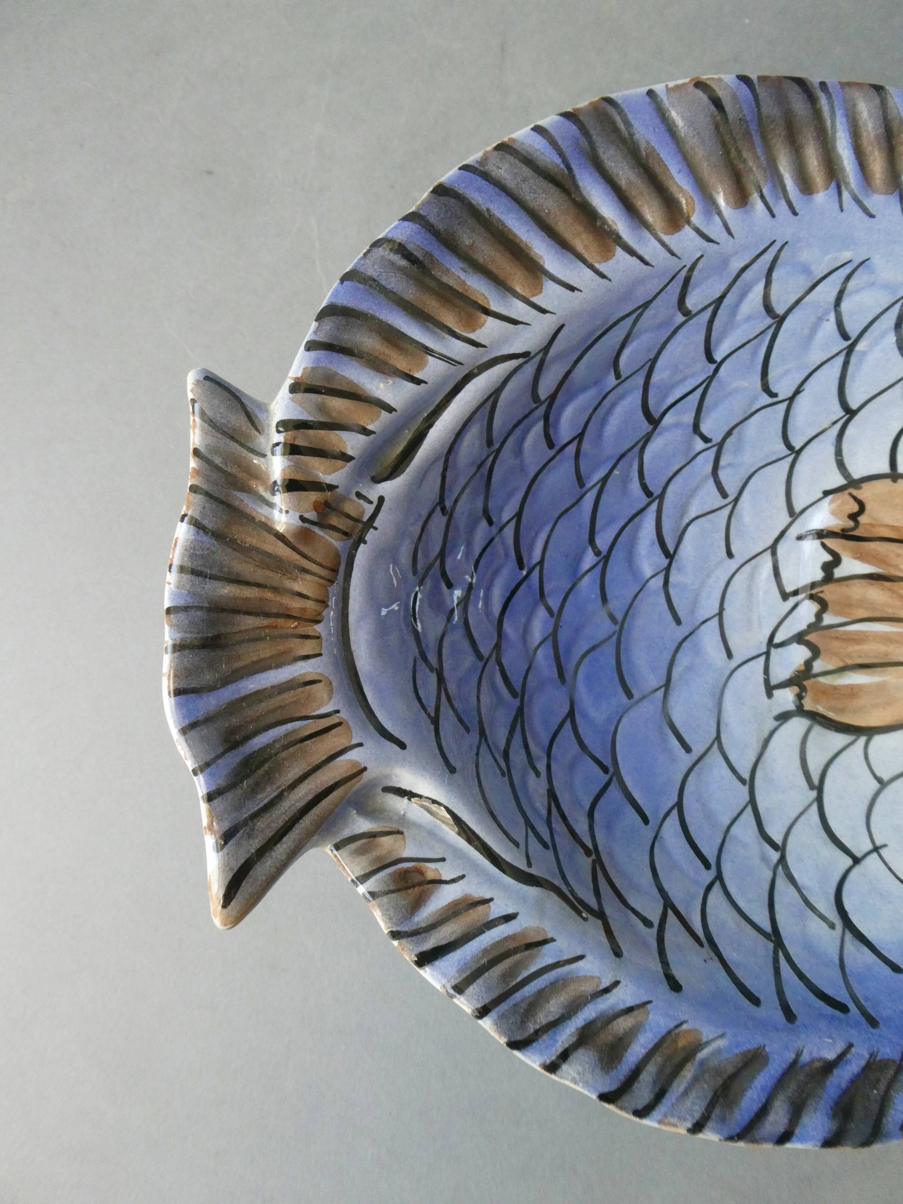 Fish-shaped ceramic bowl from the 70s