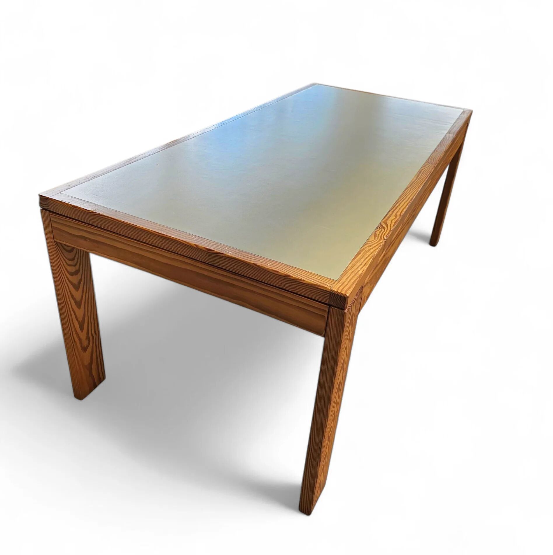 Pine wood dining table / formica top / 1970s