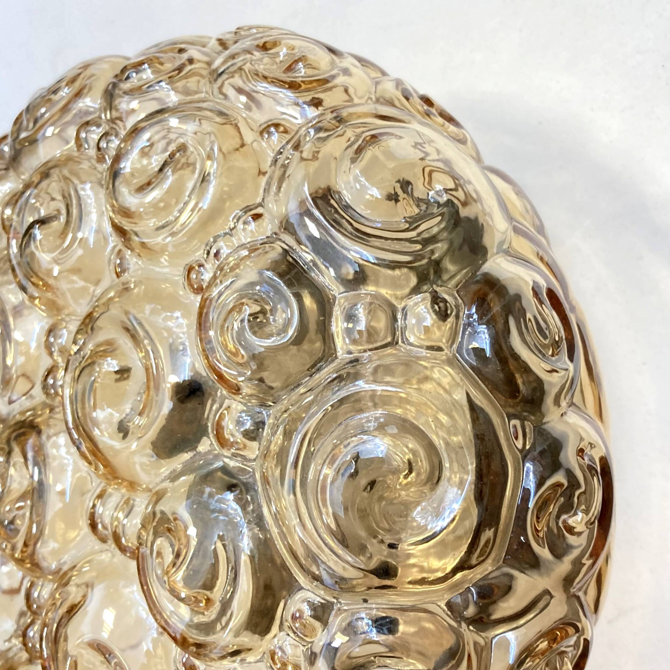 Wall or ceiling light Héléna Tynell vintage golden amber snail