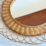 Vintage rattan sun mirror