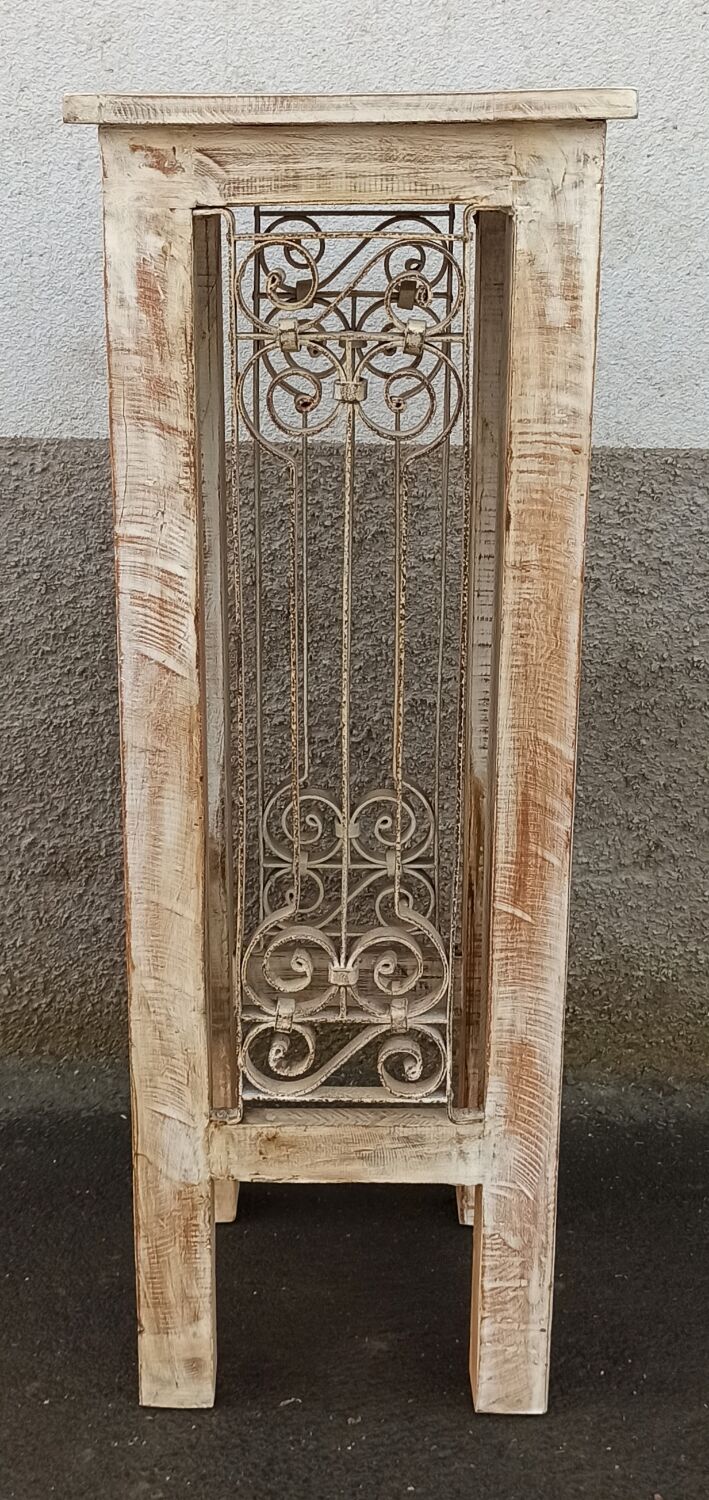 Guéridon ancien en bois et fer forgé