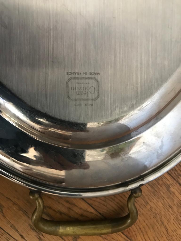 Stainless steel and pewter serving dish Jean Couzon