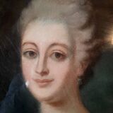Portrait au pastel français de la fin du XIXe siècle d'une jeune fille dans un cadre ovale doré