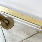 Vintage Brass and Square Beveled Glass Coffee Table