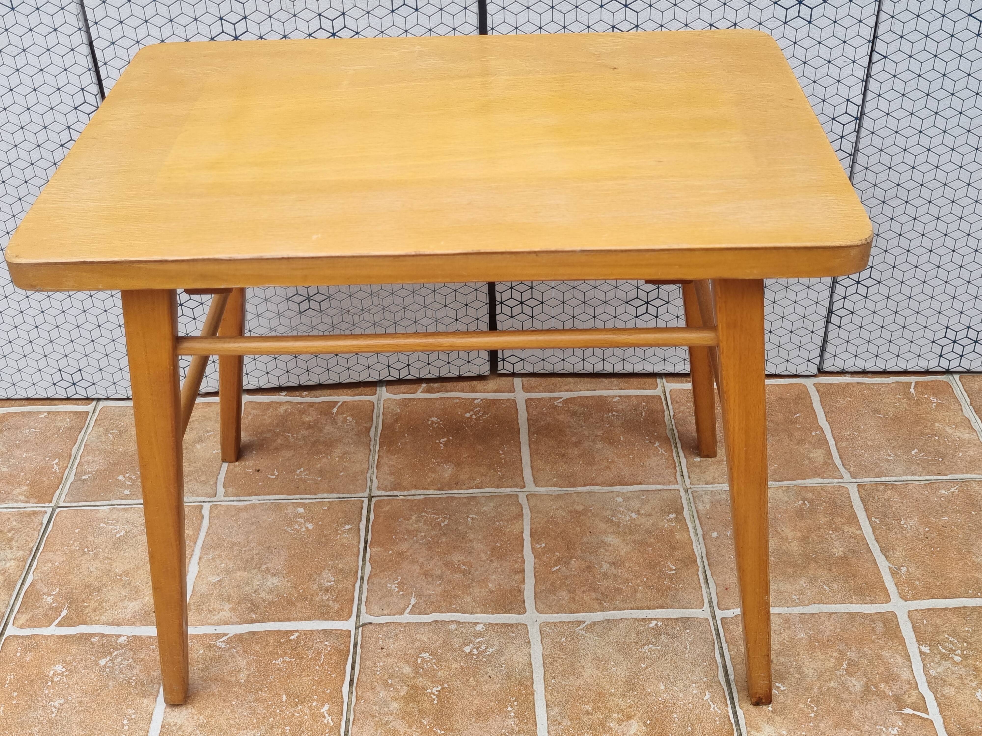 Vintage light wood school desk – Baumann model, 1950s-1960s