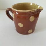 Petit pot à lait caramel à pois – Poterie savoyarde vintage