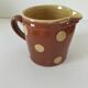 Small caramel milk jug with polka dots – Vintage Savoyard pottery