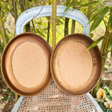 Set of 2 oval paintings