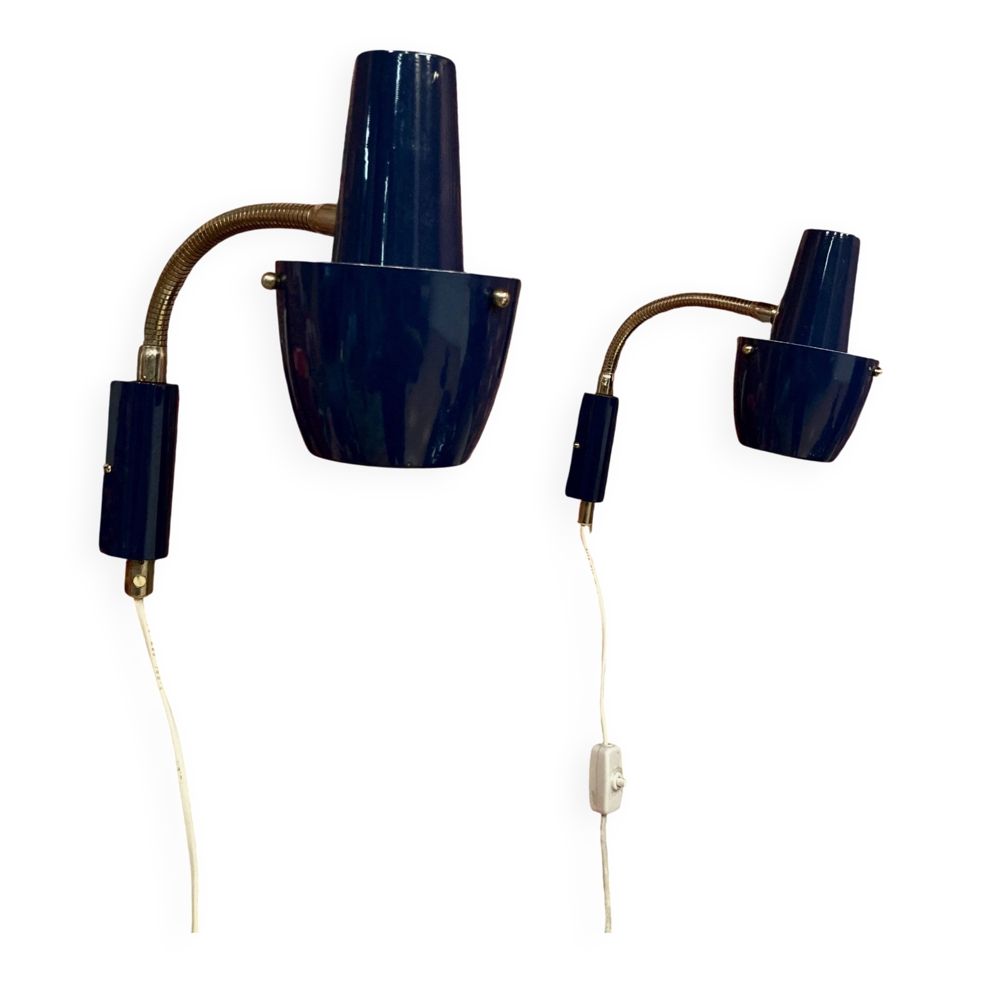 Pair of 1950s Scandinavian design wall lights.