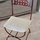 Table fer forgé et verre avec 4 chaises