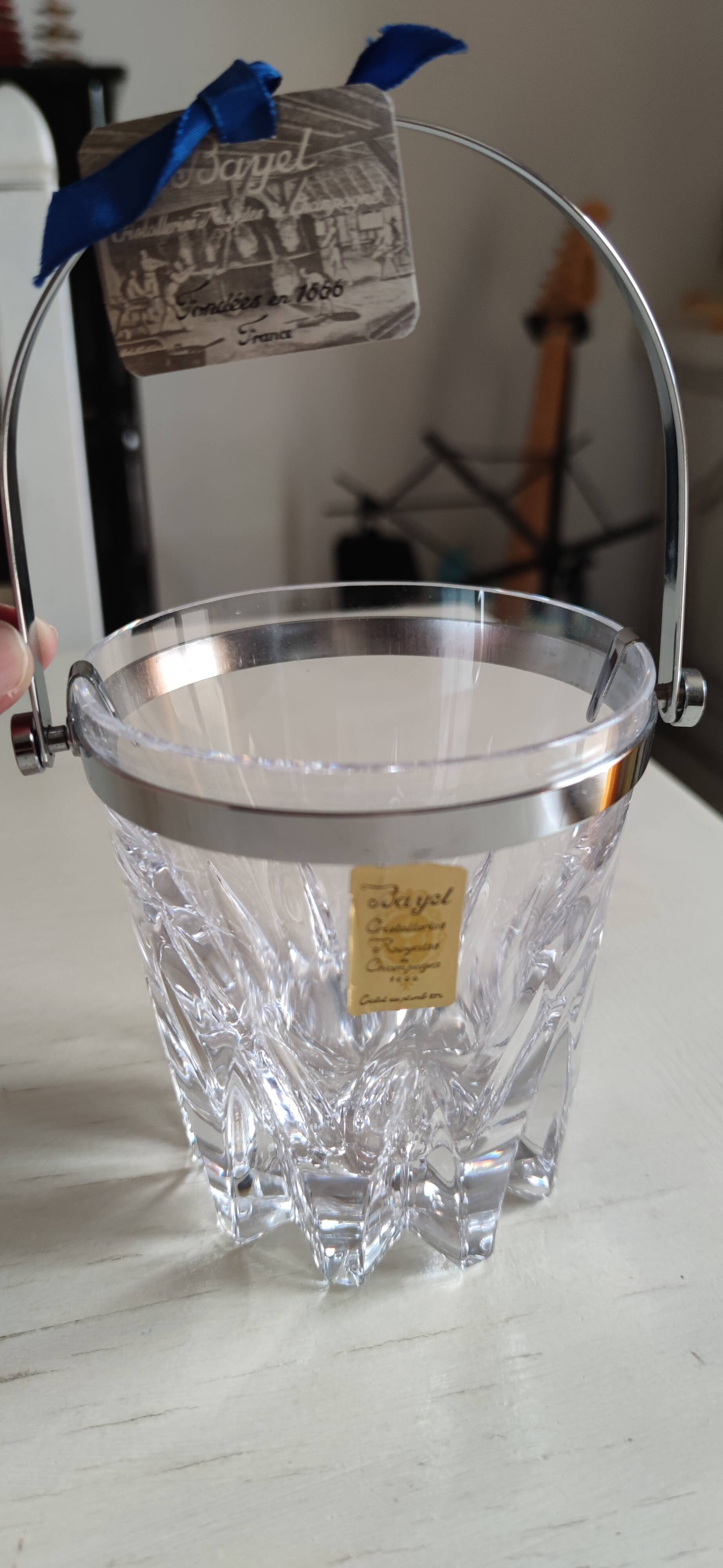 Crystal ice bucket from the royal crystal factories of Champagne.