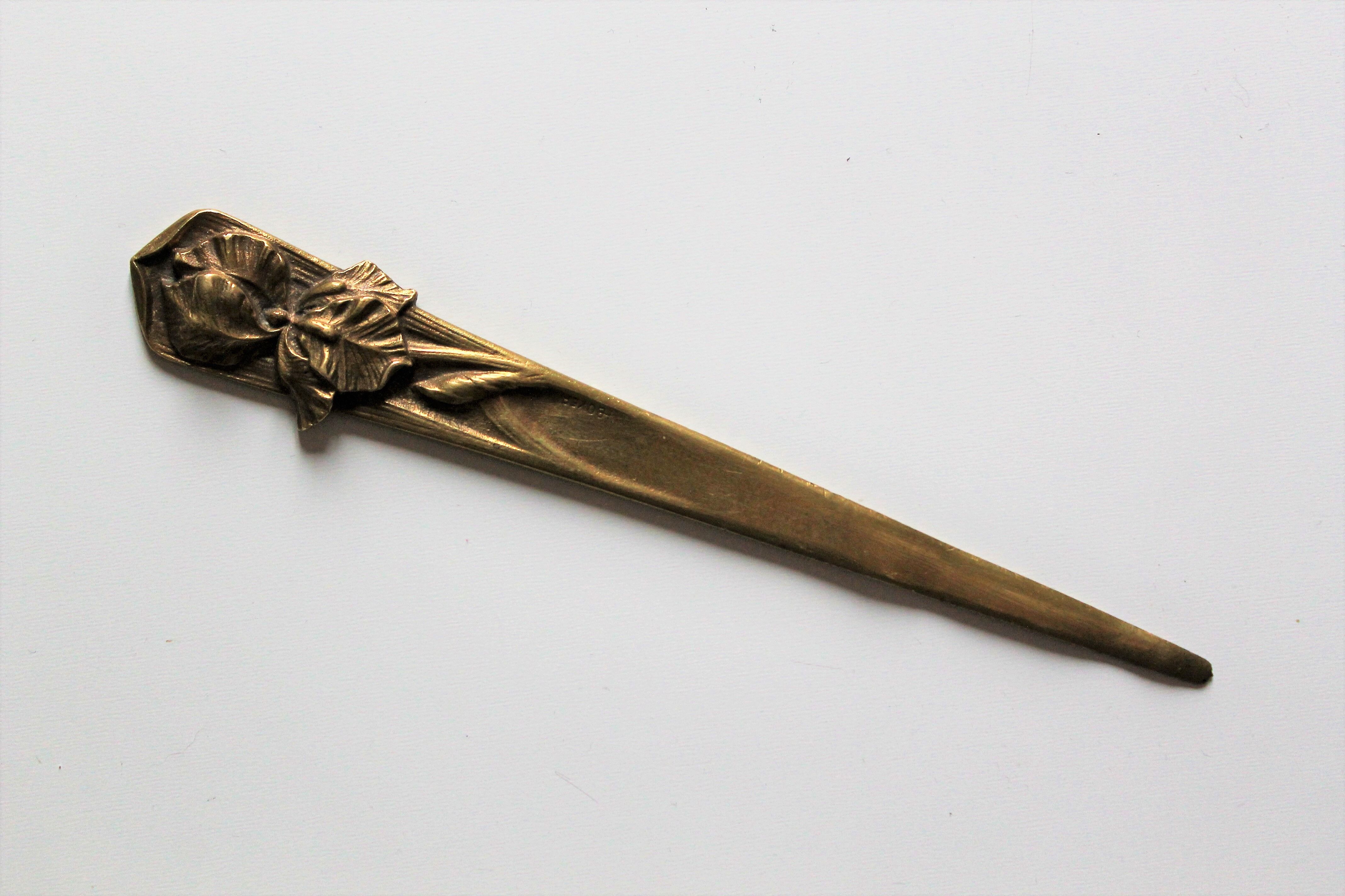 H. Boyer, Art Nouveau bronze letter opener