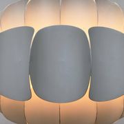 Mid-century white metal Swiss suspension by H. Zender for Temde.
