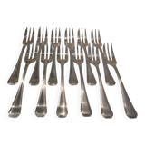 12 silver-plated cake forks by Christofle America