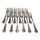 12 silver-plated cake forks by Christofle America