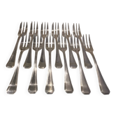 12 fourchettes à gateaux métal argenté orfèvre Christofle America