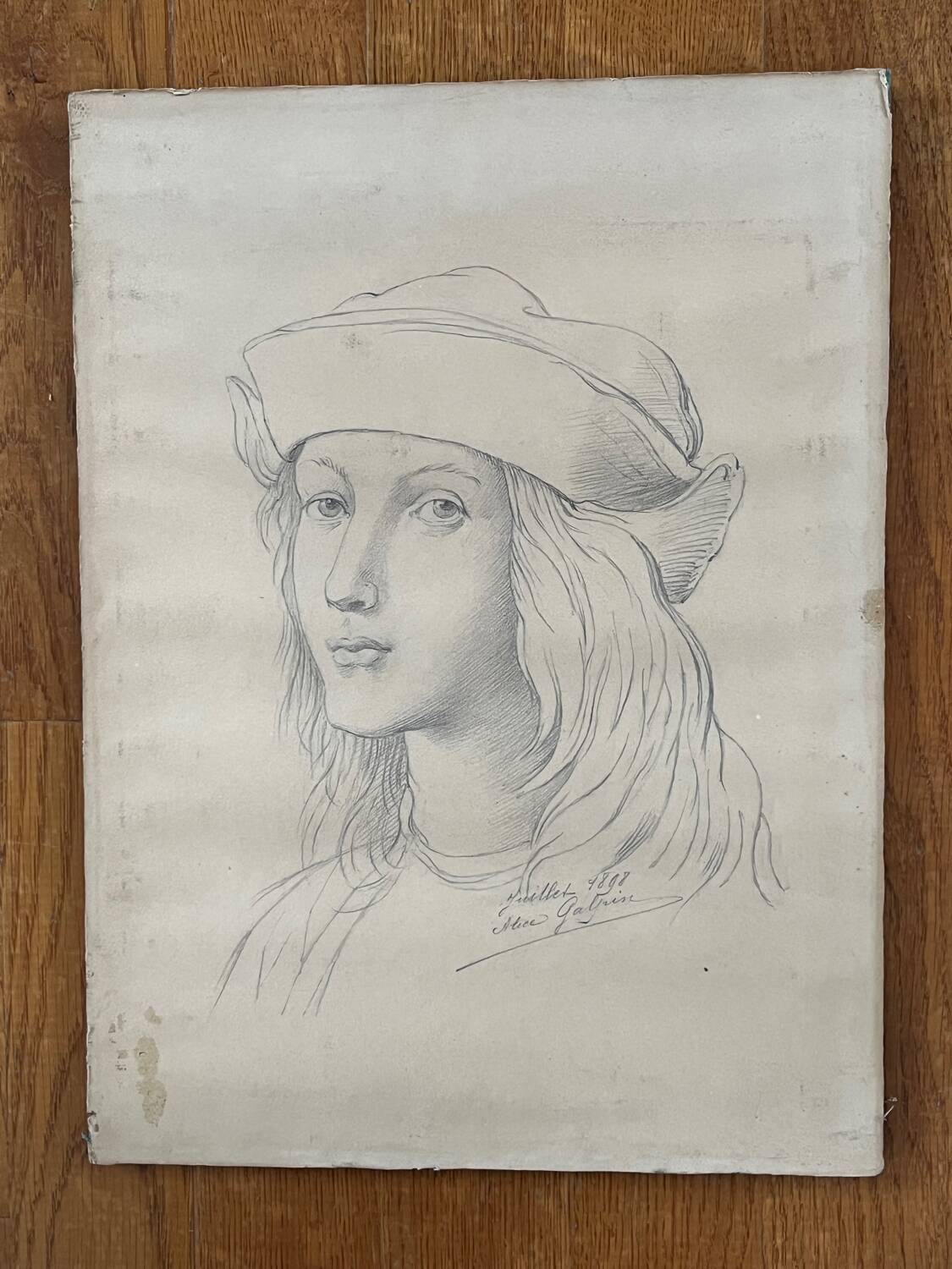 Painting: Drawing - portrait of a woman, late 19th century