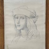 Painting: Drawing - portrait of a woman, late 19th century