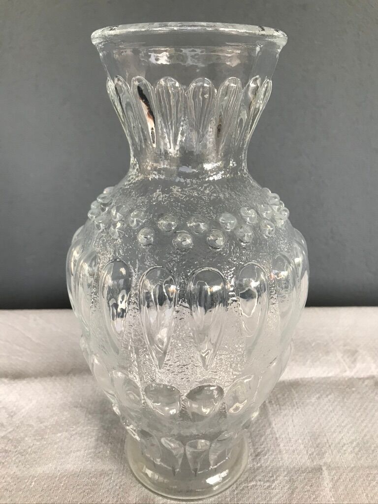 Vintage moulded glass vase