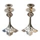 Pair of Art Nouveau style silver-plated metal candlesticks