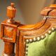 Fauteuil vintage style classique vert oregano XIX siècle