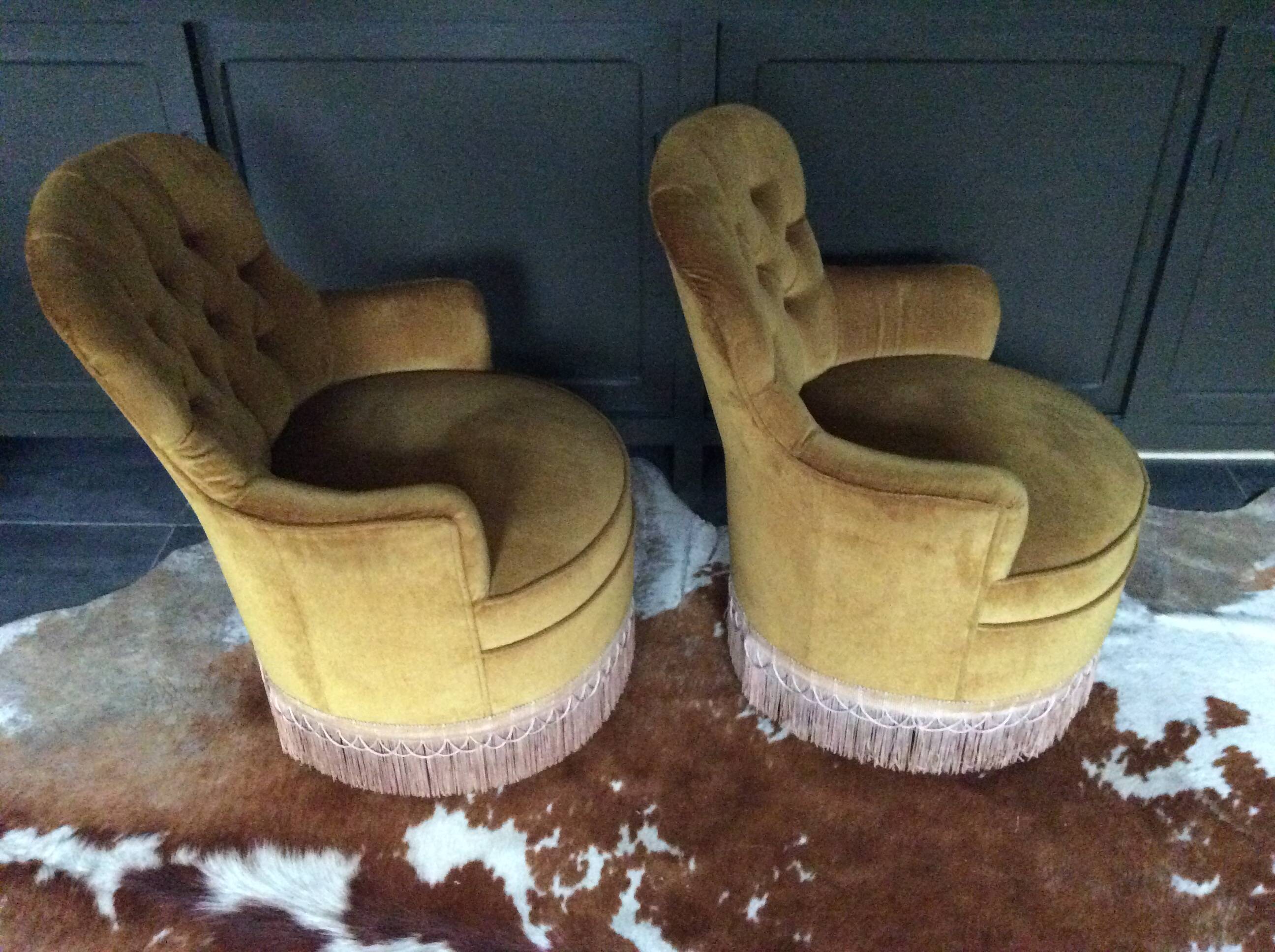 Pair of toad armchairs