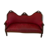 Napoleon III mahogany sofa and red fabric