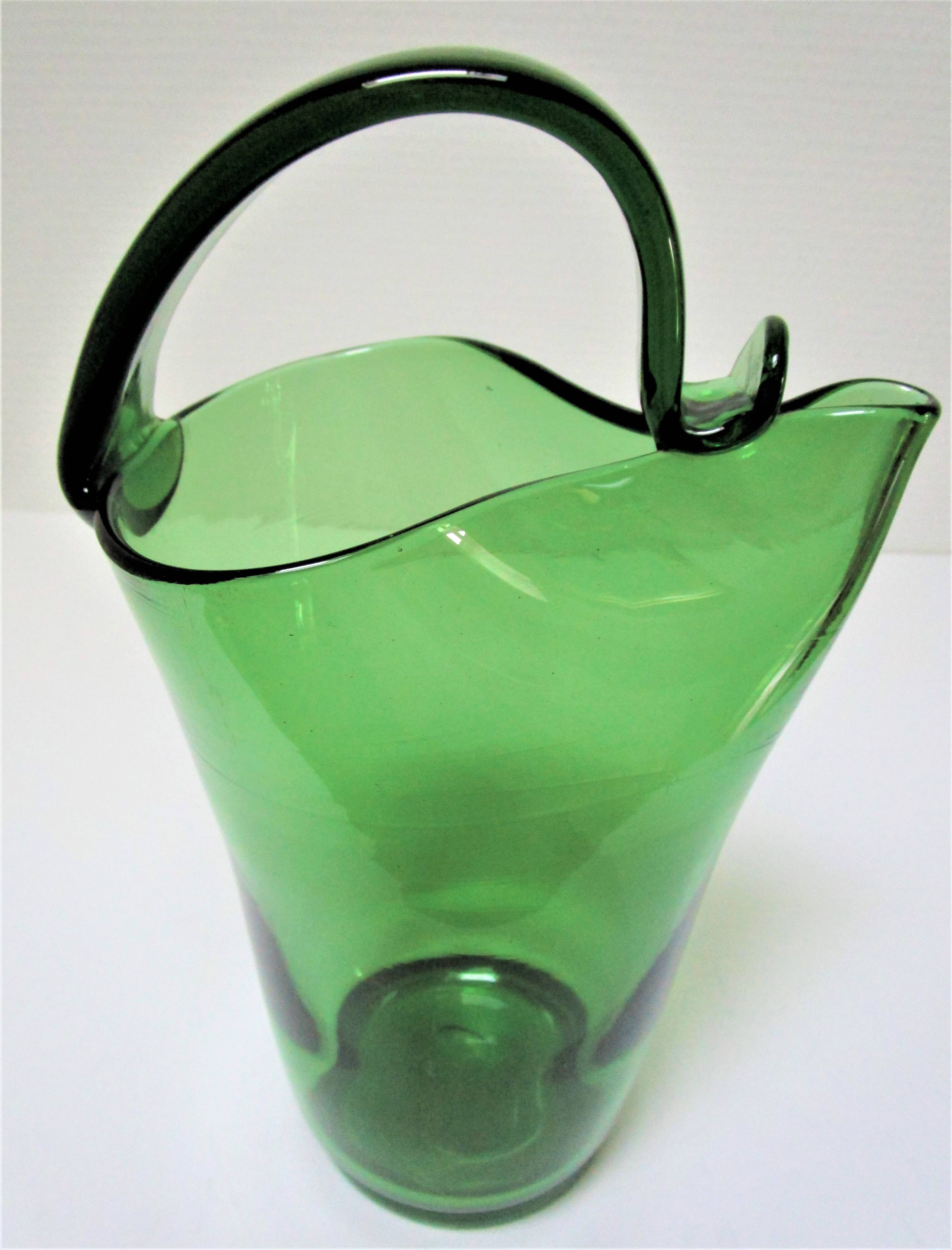 blown glass pitcher, Italian work, 1960s