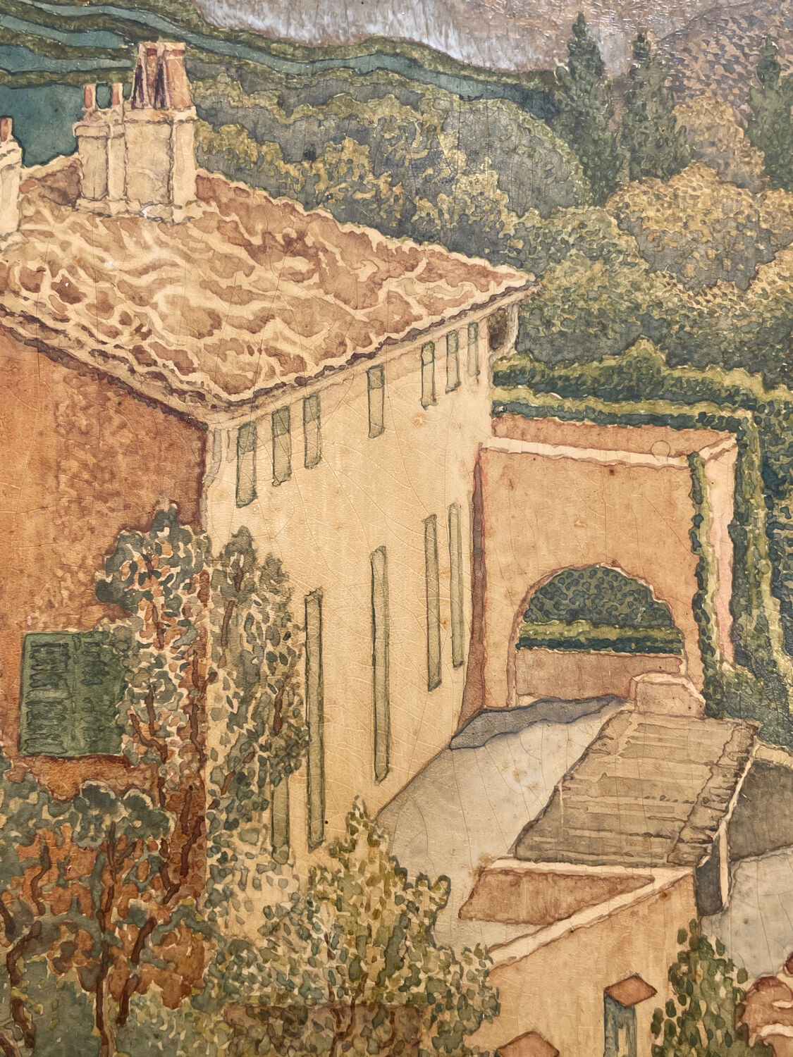 Old painting table Vieux Mâs at the Aire Saint-Michel E.Duru 1951