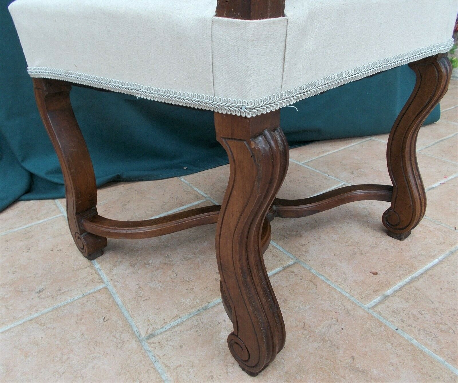 19th Century French Louis XIV Style Chair, newly reupholstered & restored