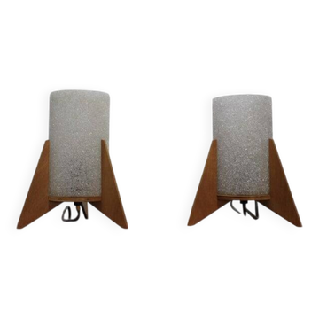 Paire de lampes de table mid-century, fusées, Pokrok Zilina, années 1970