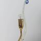 Vintage Murano glass table lamp – leaf-shaped glass with blue details – Italy 1980s