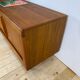 Dyrlund buffet in teak with sliding doors and interior drawers, Denmark 1960.