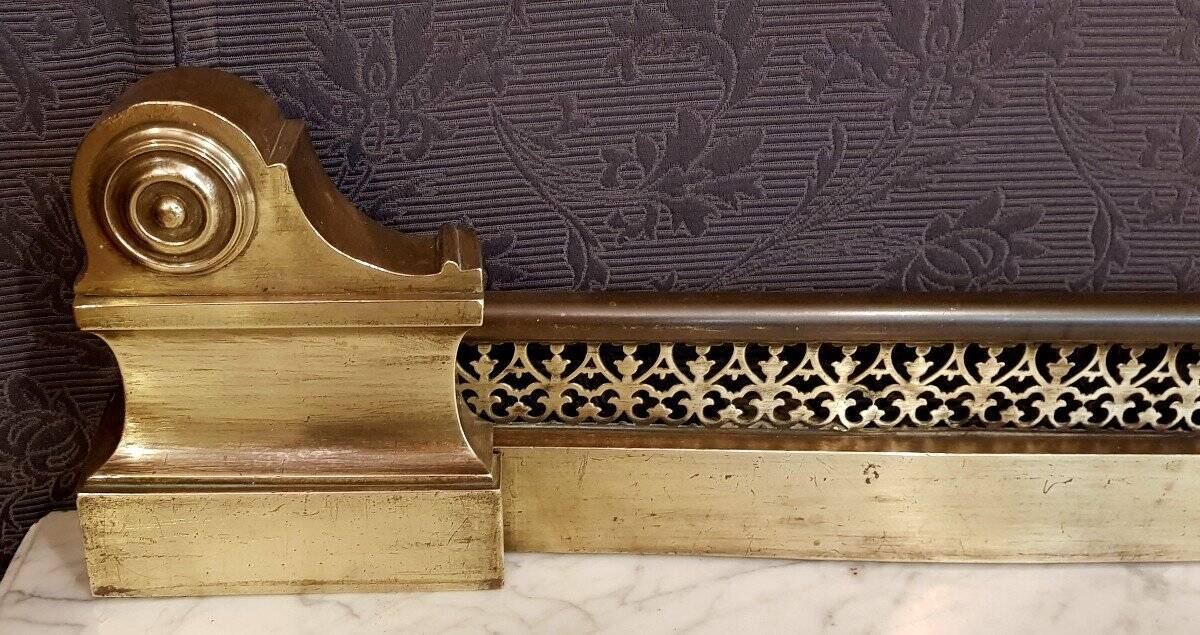 Barre de foyer / devant de cheminée Louis Philippe