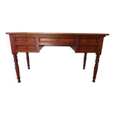 Minister's desk - 5 drawers - large top - cherry wood - Louis Philippe style