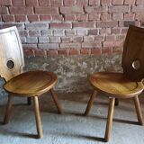 set of two brutalist chairs