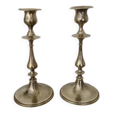Pair of Toilet Candlesticks - Restoration Period - Early 19th Century - Brass