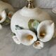 Pair of bedside lamps, vintage floral ceramic by Nazareno Picciotti, Deruta Italie
