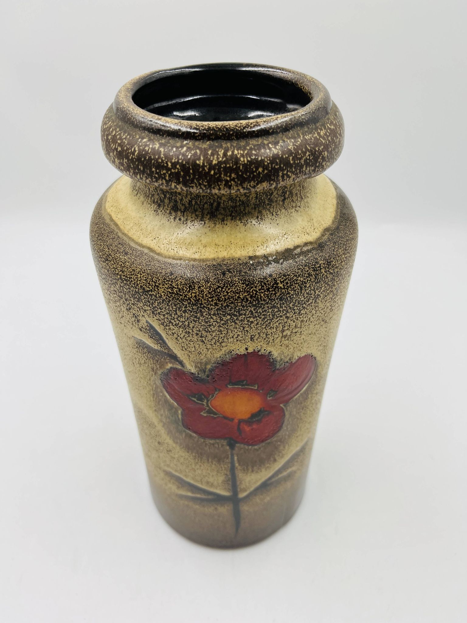 Vase Scheurich forme 517 décor floral par Heinz Siery