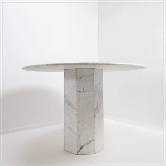 Round marble dining table, 1970 - Ø113cm