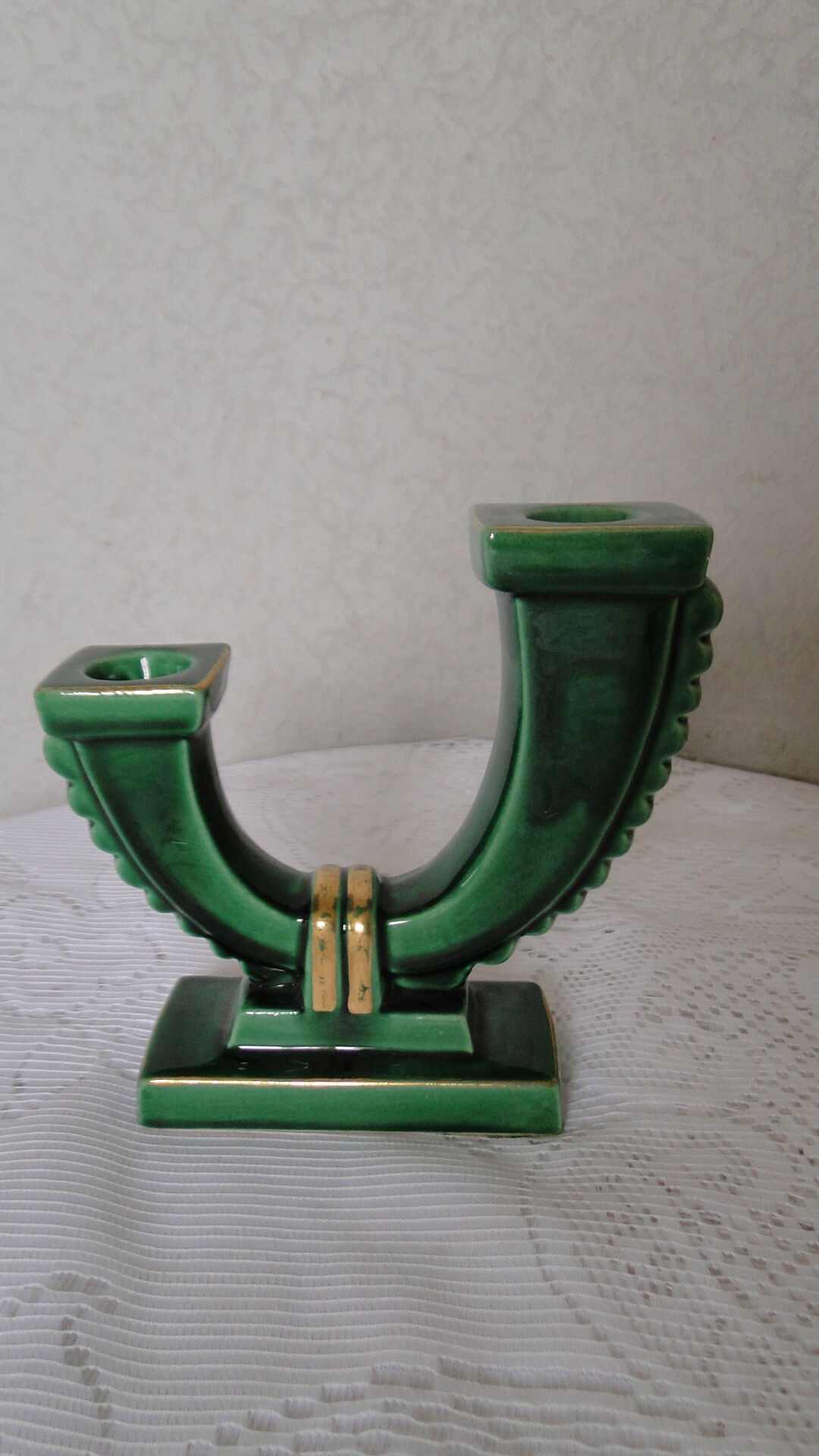 2-spoke art deco candle holder