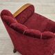 1960s, Danish armchair, cherry-red furniture velour.