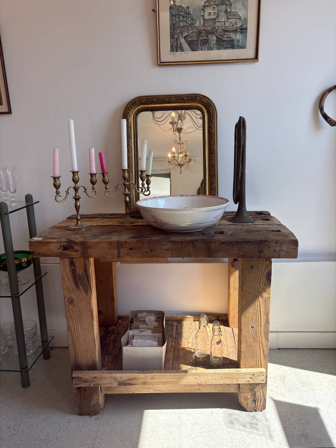 Petit établi en bois massif