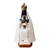 Vierge à l'enfant en plâtre, Notre Dame de Liesse, signé Bacci