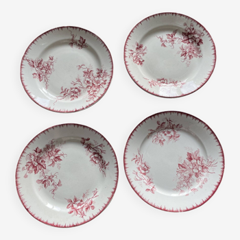 Ensemble de 4 assiettes plates en faïence de Maastricht