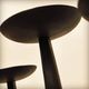 Brutalist three-light chandelier in hammered wrought iron, France, 1960s