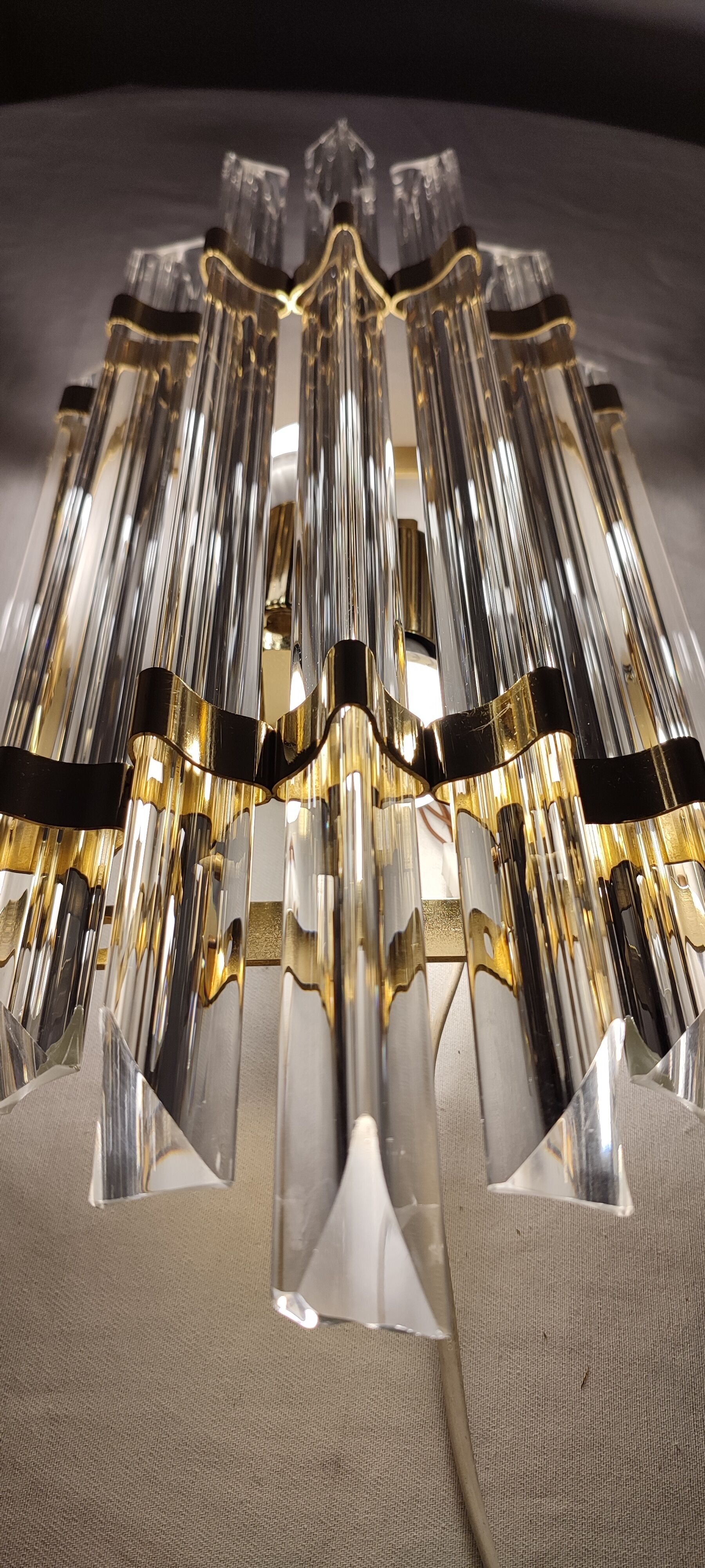 Wall lamp "Venini" of crystals. Italy, 1970s.